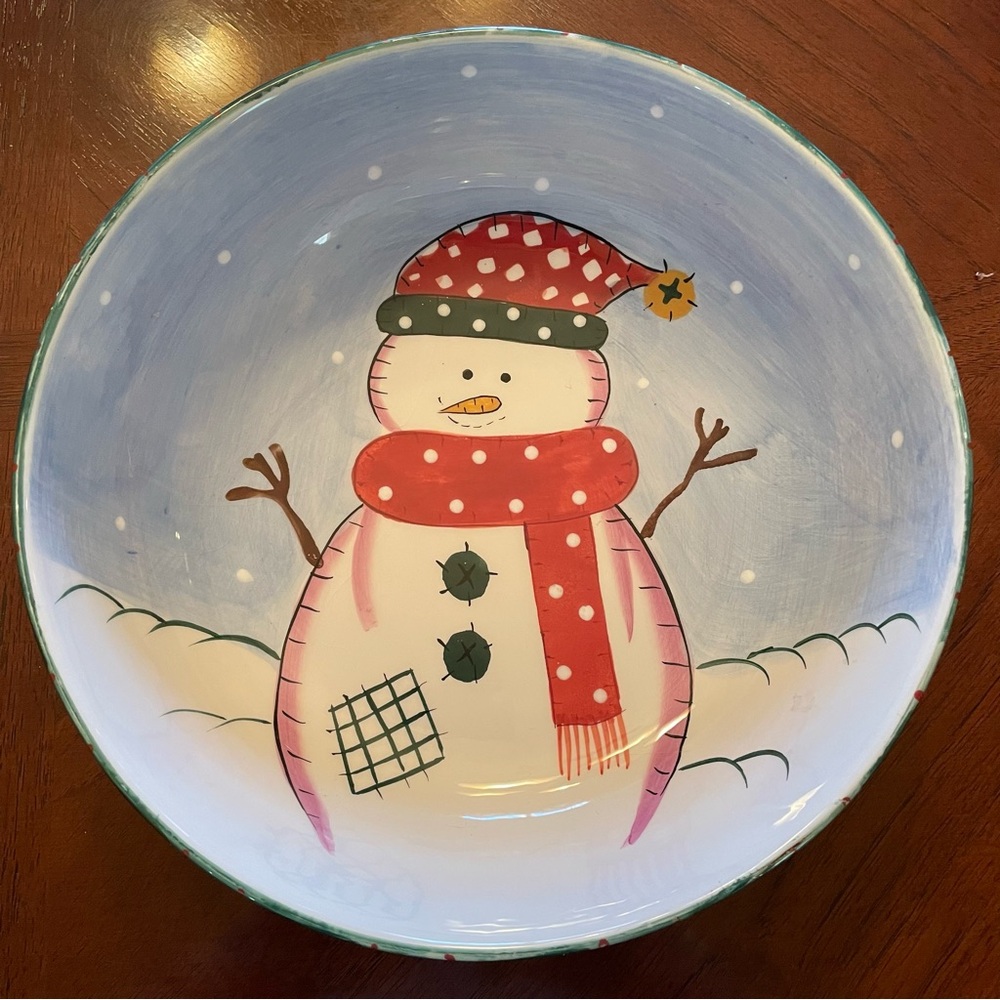 NWT Christmas Snowman Large Serving Bowl